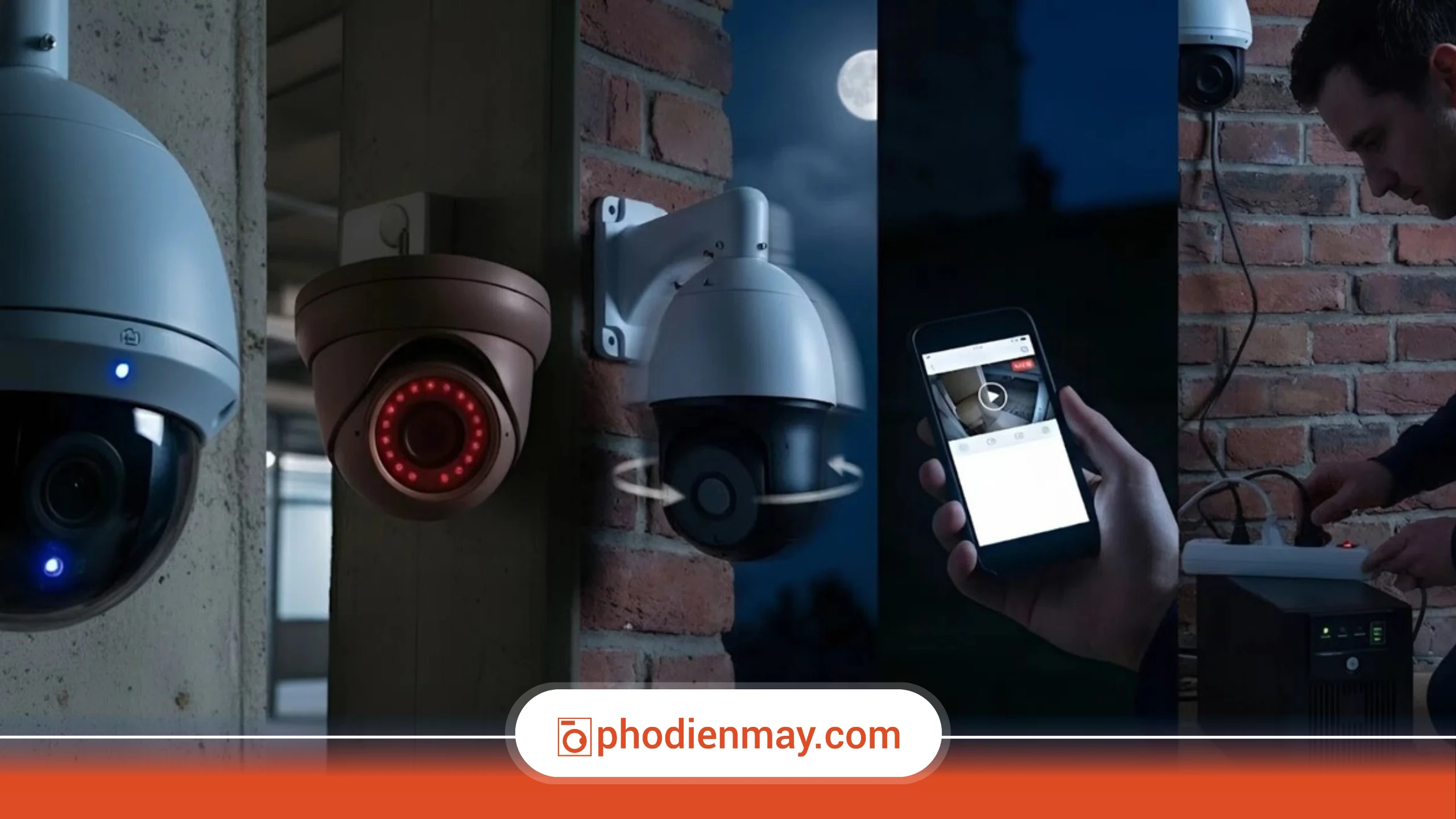 camera dùng khi mất điện, camera có pin dự phòng, camera wifi không dây, camera Phố Điện Máy