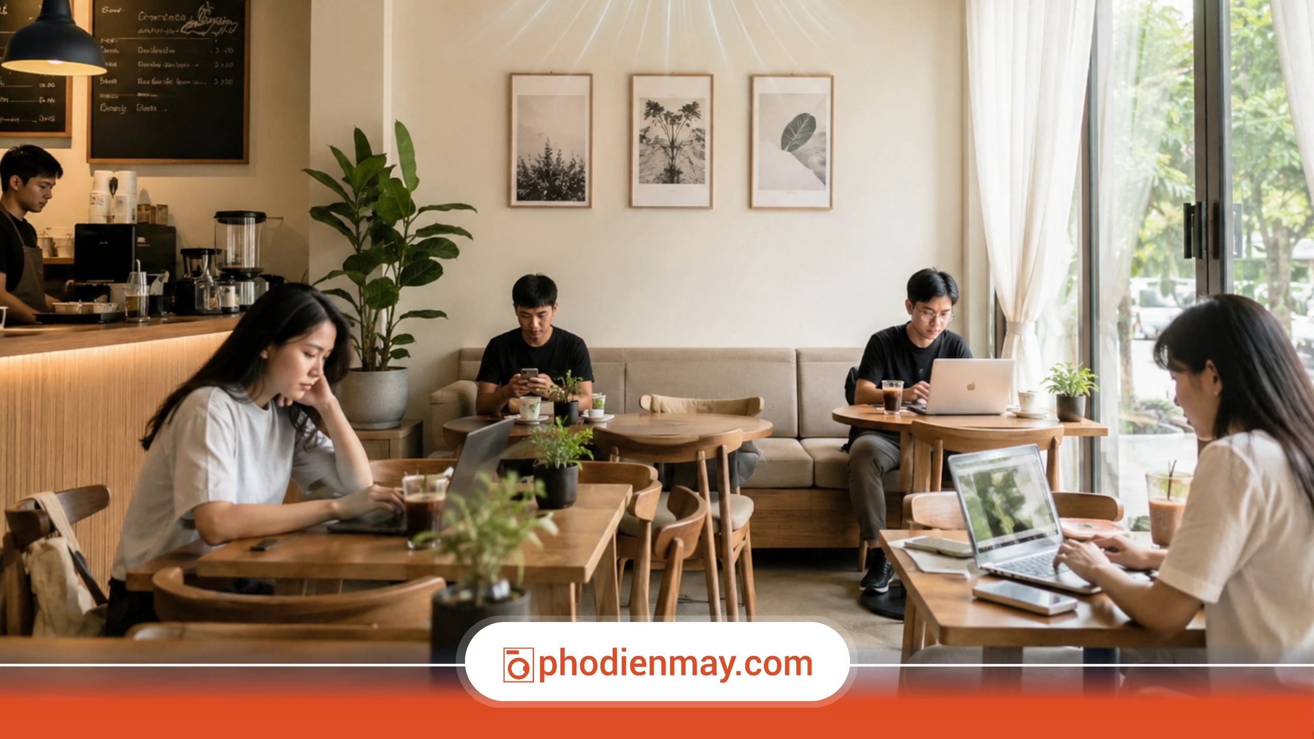 dùng điều hòa tiết kiệm, điều hòa quán cà phê, tiết kiệm điện điều hòa, Phố Điện Máy