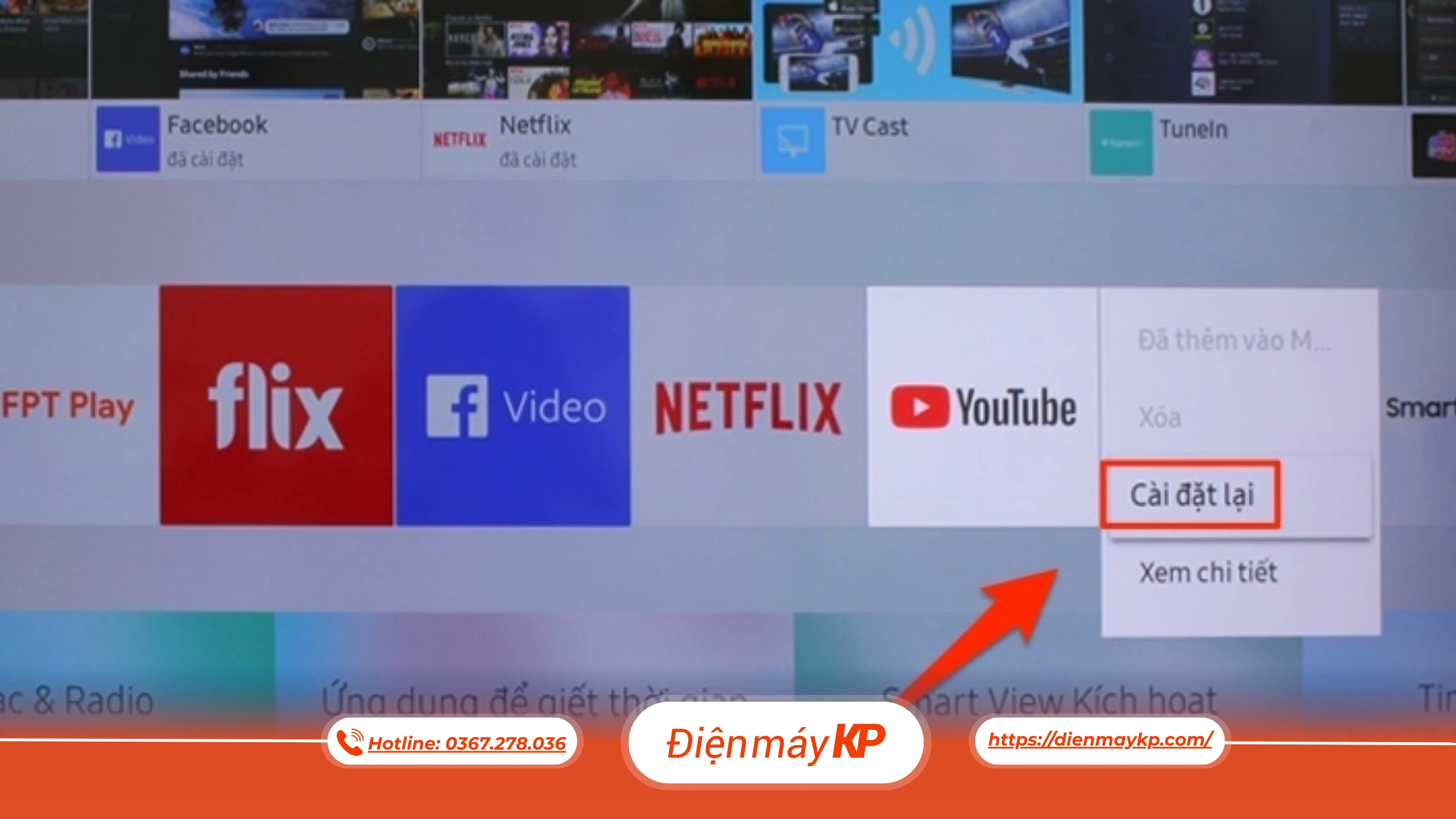 tivi không vào được Youtube, lỗi Youtube trên tivi, cách sửa tivi không vào được Youtube, dienmayKP
