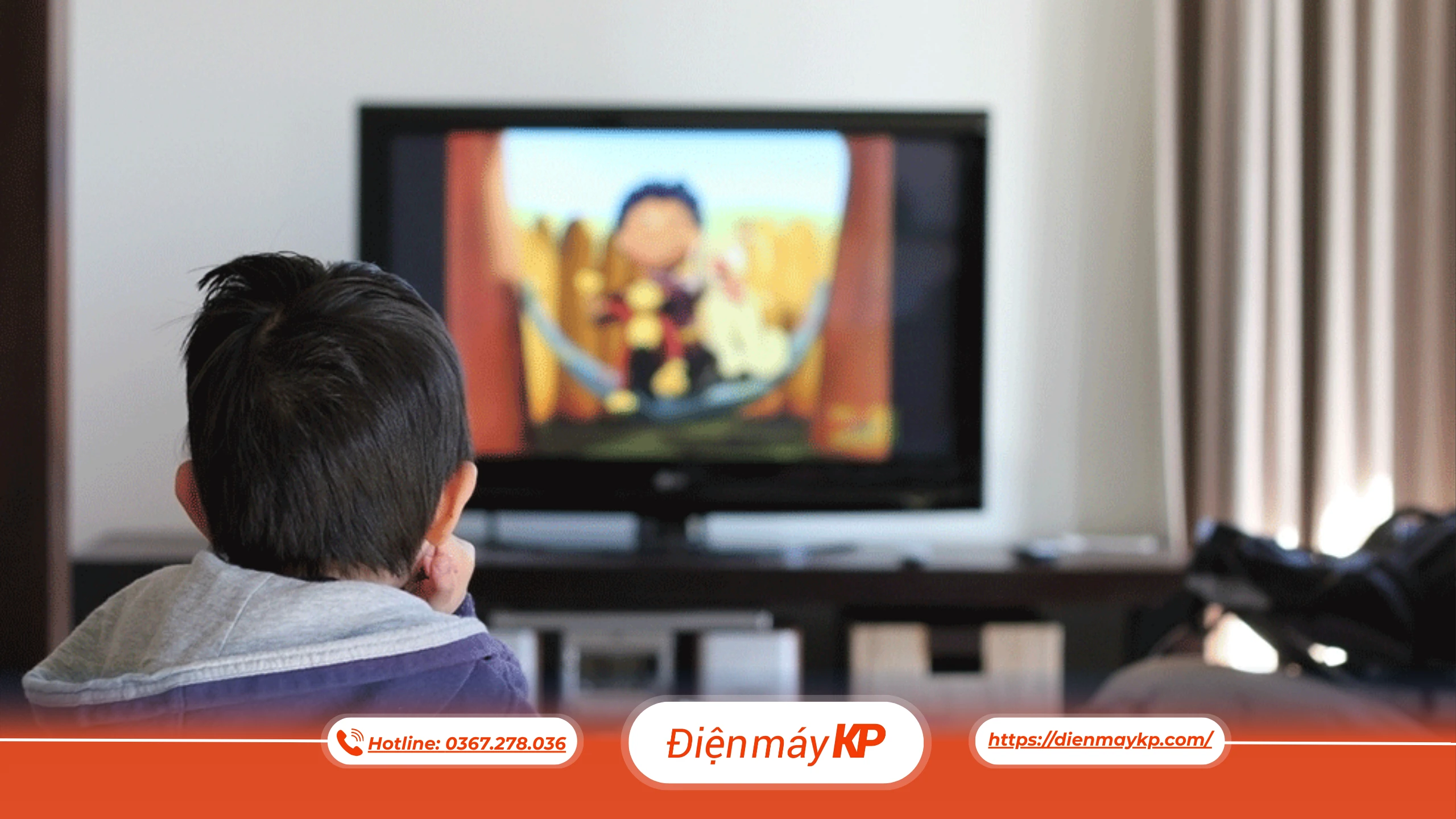 dùng tivi không hại mắt, bảo vệ mắt khi xem tivi, khoảng cách xem tivi an toàn, dienmayKP
