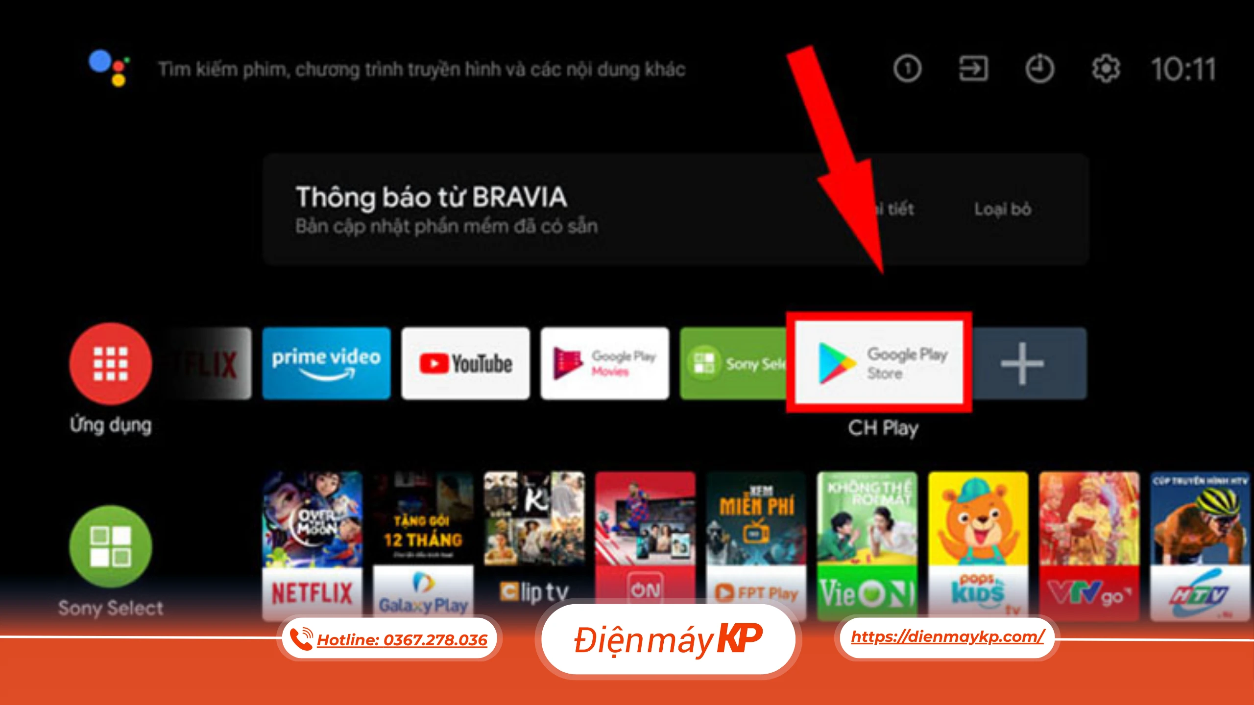 ứng dụng tivi phổ biến, cách tải ứng dụng tivi, ứng dụng xem phim trên tivi, dienmayKP
