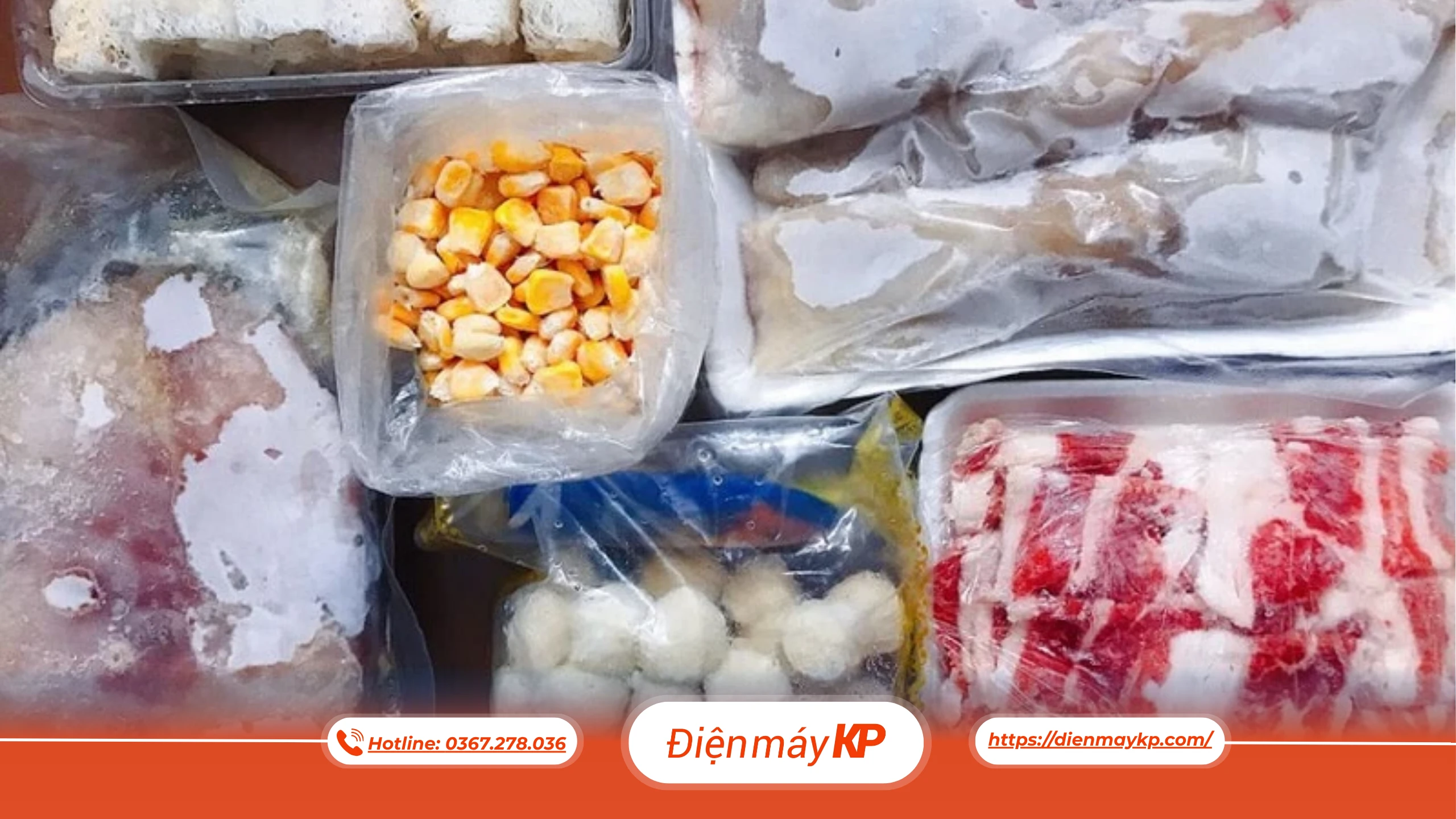 Vì sao thực phẩm đông lạnh bị dính vào nhau?