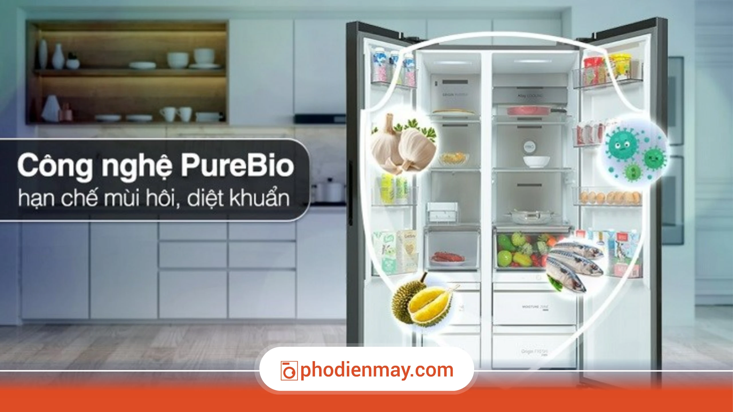 Tủ lạnh tích hợp khử khuẩn giúp giảm mùi hiệu quả hơn 