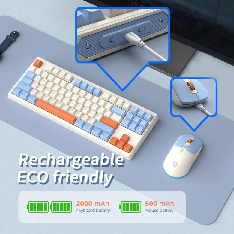 Bàn phím và chuột không dây MicroPack Lifestyle KM-269W-EN-OR cam - Không dây linh hoạt