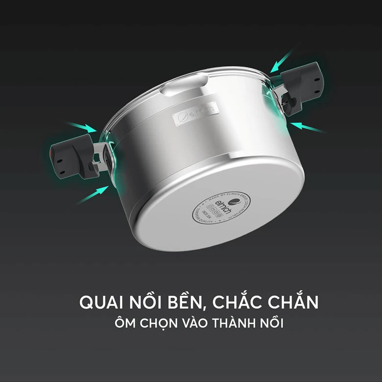 Bộ nồi Inox liền khối Elmich Milano EL-8091 - Tay cầm cách nhiệt