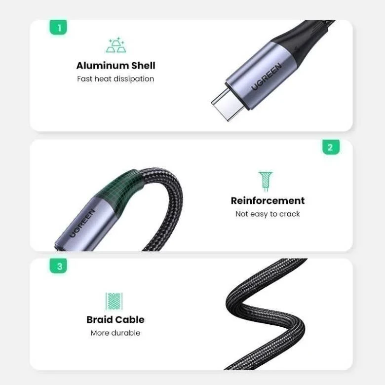 Cáp Ugreen sạc nhanh C to C 1m US355-80150 độ bền vượt trội