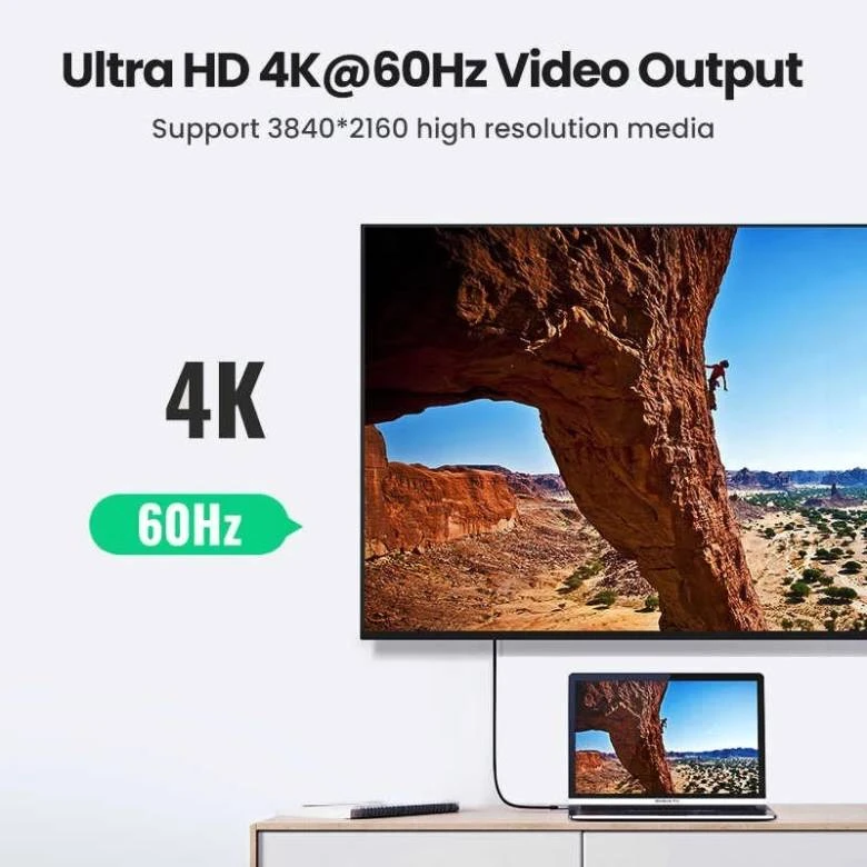 Cáp Ugreen sạc nhanh C to C 1m US355-80150 hỗ trợ video 4k