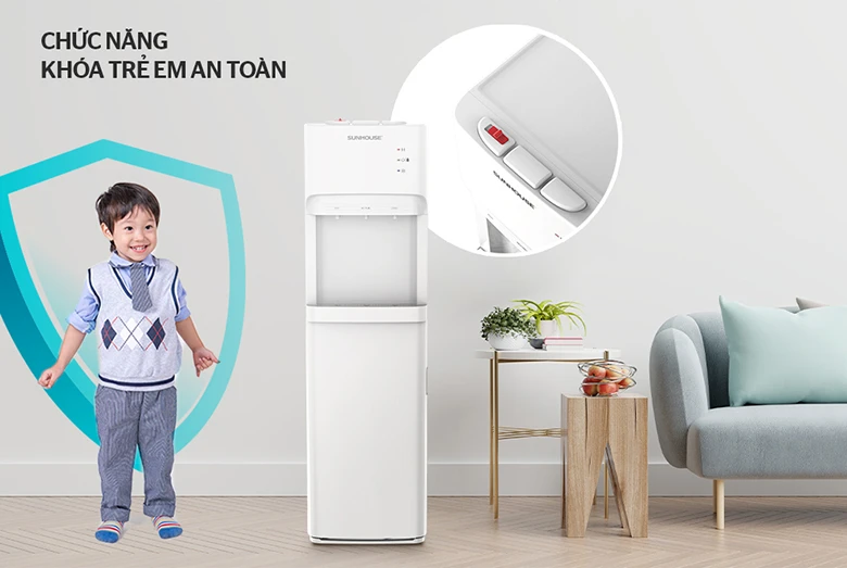 Cây nước nóng lạnh Sunhouse SHD9633 có khóa an toàn