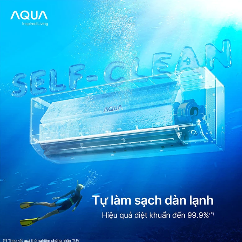 Tự làm sạch - Điều hòa Aqua AQA-RV10ME 1 chiều Inverter 9000 BTU 