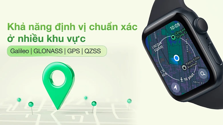 Hệ thống định vị - Đồng hồ Apple Watch SE (2023) GPS, 40mm, Starlight