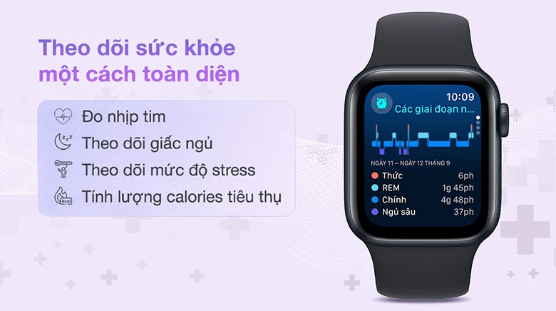 Theo dõi sức khỏe - Đồng hồ Apple Watch SE (2023) GPS, 40mm, Starlight