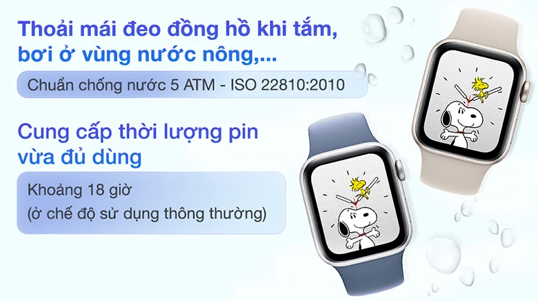 Pin đủ dùng - Đồng hồ Apple Watch SE (2023) GPS, 40mm, Starlight