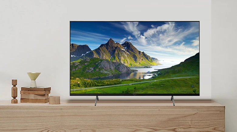 Thiết kế thanh mảnh cực đơn giản, cho phép người dùng trải nghiệm Google Tivi Sony 4K 43 inch KD-43X81DK