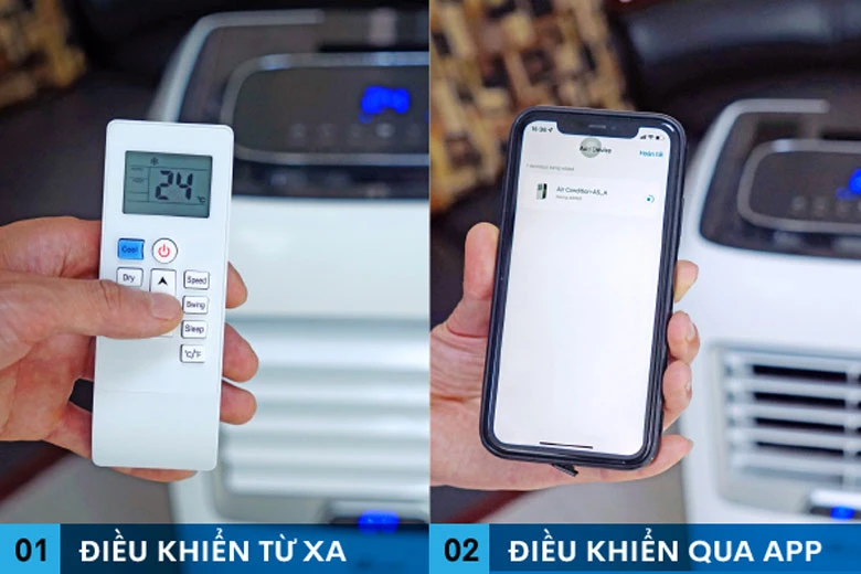 Máy điều hoà di động thông minh FujiE MPAC12B  - Điều khiển từ xa tiện lợi