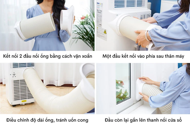 Máy điều hoà di động thông minh FujiE MPAC12B - Cách lắp đặt bộ kít