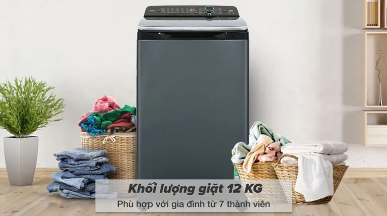 Máy giặt Aqua 12kg AQW-FR120HT.BK - 12 menu giặt thông minh