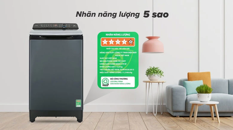 Máy giặt Aqua AQW-FR120HT.BK 12kg - Động cơ mạnh mẽ, bền bỉ