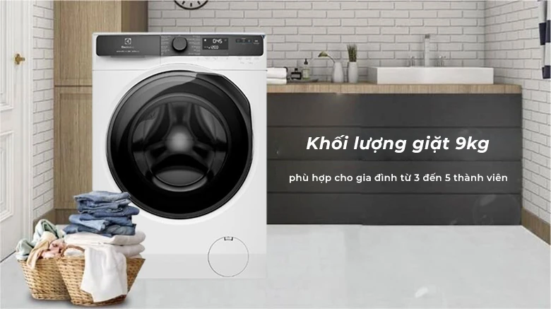Máy giặt Electrolux Inverter 9 kg EWF9023P5WC lồng ngang - Khối lượng giặt 9kg