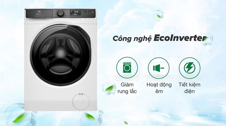 Máy giặt Electrolux Inverter 9 kg EWF9023P5WC lồng ngang - Động cơ EcoInverter hoạt động êm ái, bền bỉ