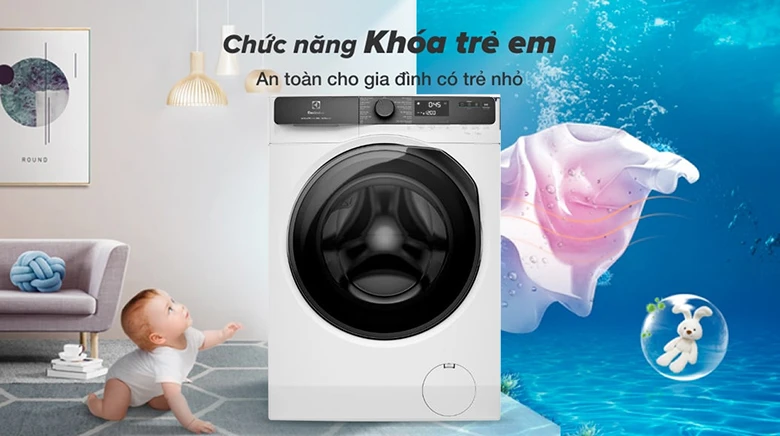 Máy giặt Electrolux EWF9023P5WC lồng ngang - Trang bị khóa trẻ em an toàn