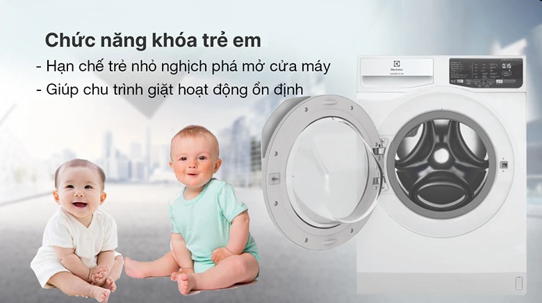 Máy giặt Electrolux UltimateCare 100 Inverter 9 kg EWF9025DQWB - Khóa trẻ em