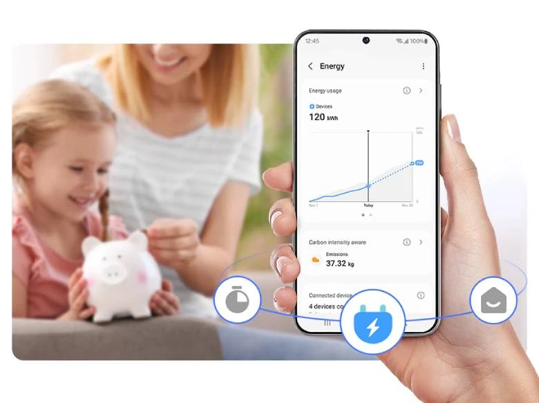  Máy giặt Samsung Inverter 15 Kg WA80F15S5CSV lồng đứng - Kết nối SmartThings dễ dàng, tiện ích