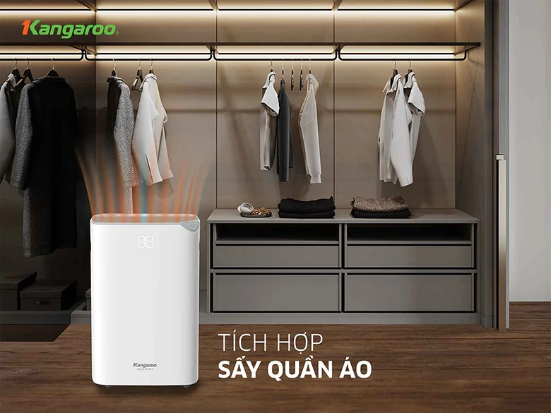 Máy hút ẩm Kangaroo KGDH20 tích hợp sấy quần áo