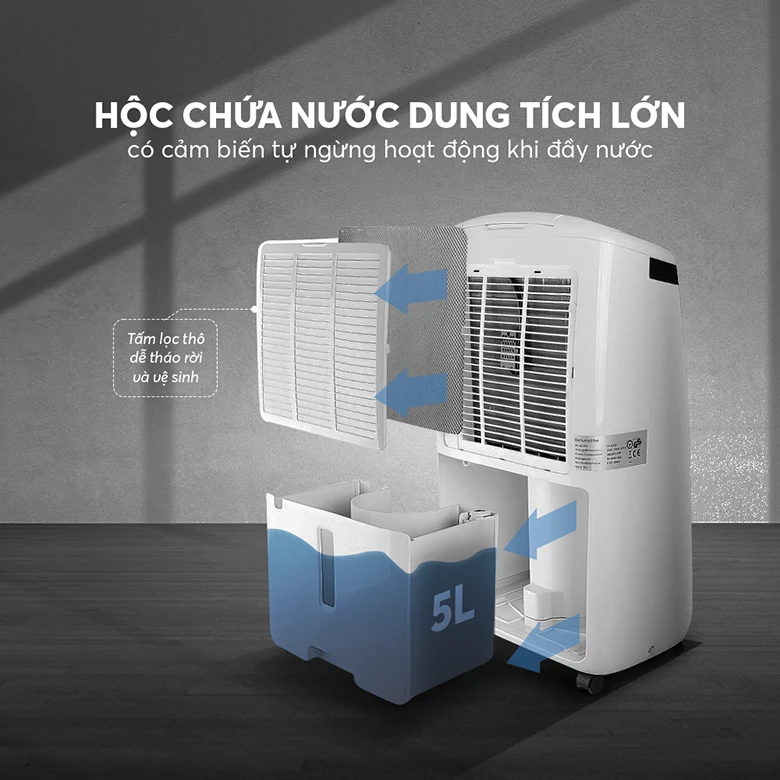 Máy hút ẩm Elmich DE-3923 bình chứa 5 lít