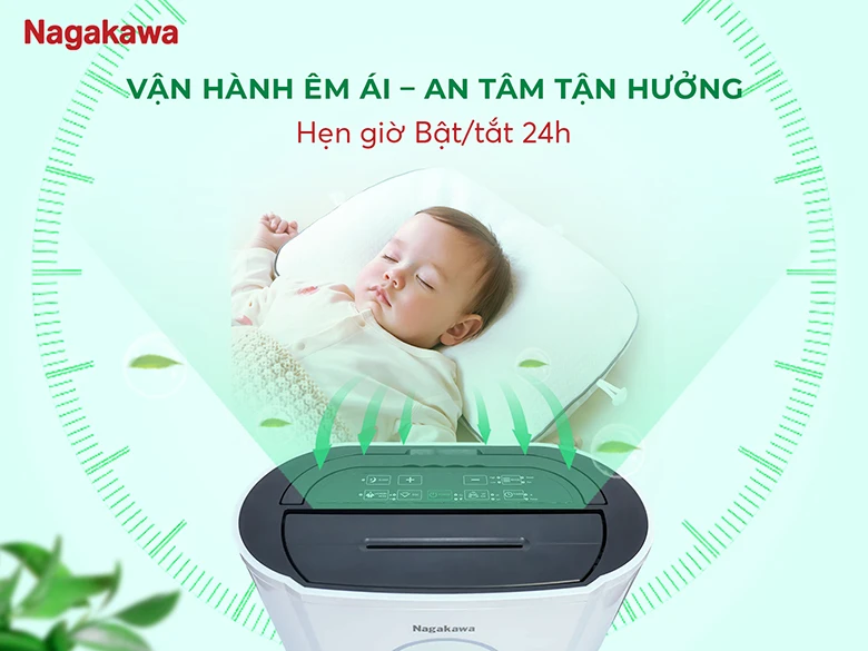 Máy hút ẩm Nagakawa NAD8559 - Chức năng hẹn giờ lến đến 24h giúp bạn kiểm soát được thời gian