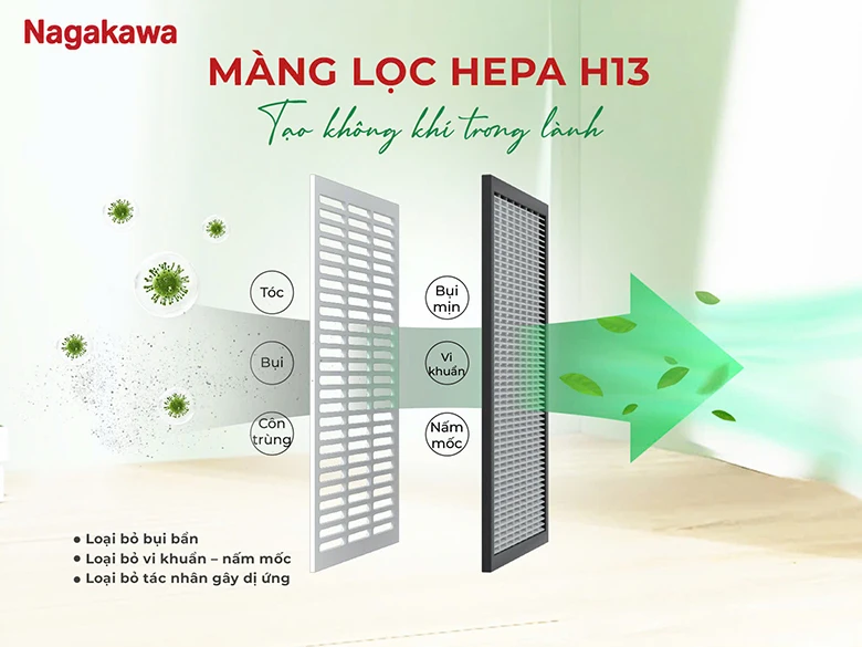 Máy hút ẩm kèm LKK 25L Nagakawa NAD8569 - Lọc sạch bụi bẩn, nấm mốc