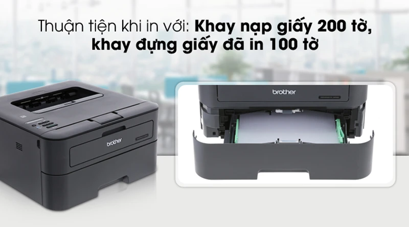 Khay đựng giấy Máy in laser Brother HL-L2366DW - in mạng, duplex,Wifi