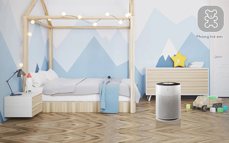 Máy lọc không khí LG PuriCare 360 HIT AS60GHWG0.ABAE lắp đặt phòng trẻ em