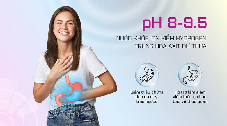 Khả năng tạo nước ion kiềm giàu hydrogen và chế độ axit của máy lọc nước Mutosi MP-P89K