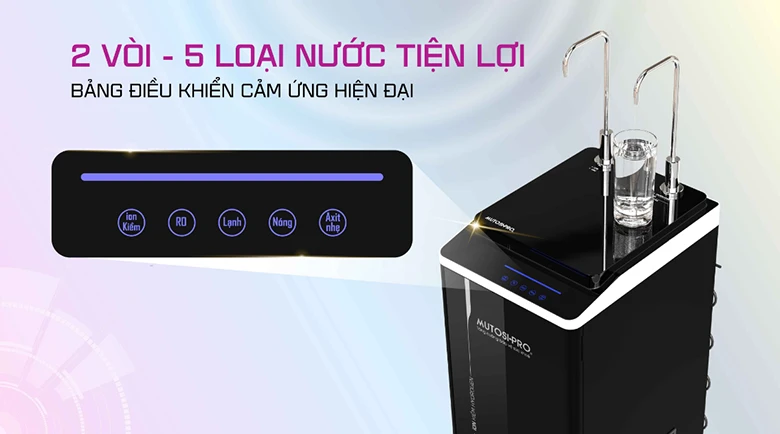 Bảng điều khiển cảm ứng hiện đại máy lọc nước ion kiềm Hydrogen Mutosi MP-P89K