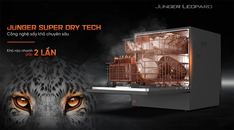 Công nghệ sấy khô - Máy rửa bát độc lập Junger Leopard DWJ-103