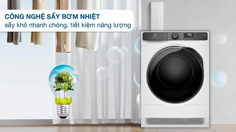 Máy sấy ELECTROLUX EDH803J5WC - Công nghệ bơm nhiệt tiết kiệm đến 60% điện năng