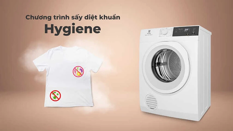 Máy sấy Electrolux 8 kg EDV804H3WC - Công nghệ diệt khuẩn Hygienic Care