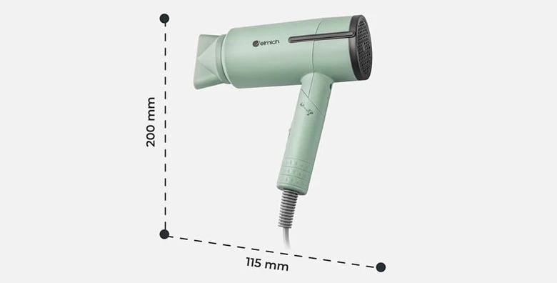 Máy sấy tóc Elmich HDE 1823PG - Kích thước thực tế