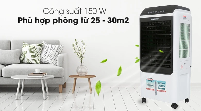 Quạt điều hòa Sunhouse SHD7727 phù hợp với không gian dưới 30m2