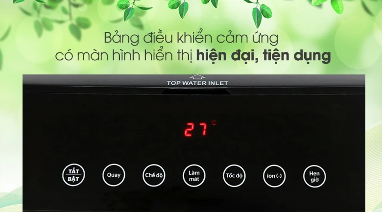 Quạt điều hòa Sunhouse SHD7727 cùng với màn hình LED bảng điêu khiển cảm ứng hiện đại