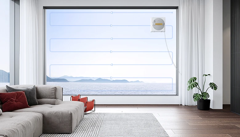 Robot lau kính Ecovacs Winbot W1 Pro di chuyển thông minh