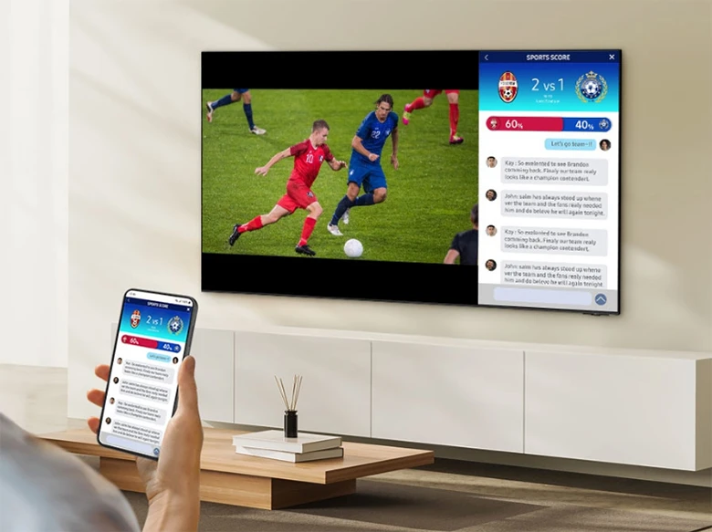 Xem 2 chương trình - Smart Tivi QLED Samsung 4K 65 inch QA65Q60D