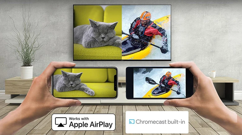 Apple AirPlay 2 không thể thiếu khi chiều màn hình điện thoại lên TV - Tivi Sony K-43S30 Google