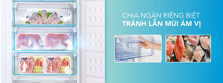 Tủ đông đứng Hòa Phát HPF UAH6106 có 4 ngăn kéo