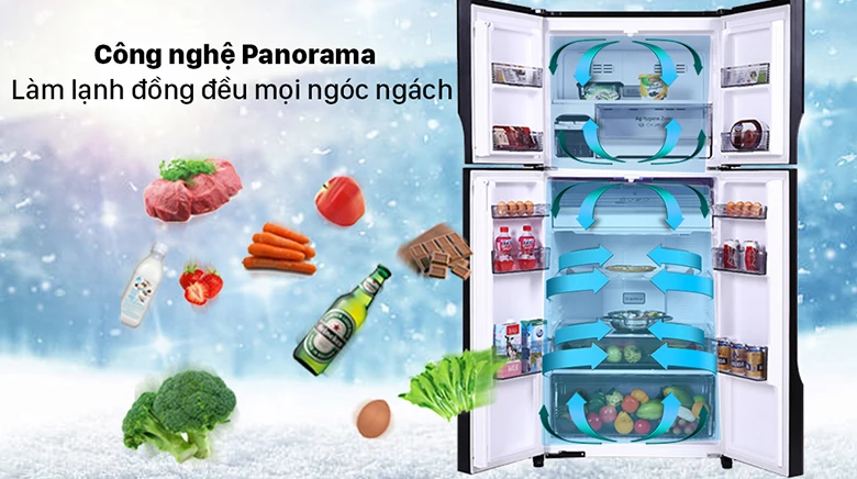Tủ lạnh Panasonic DZ601VGKV công nghệ panorama lạnh lan toả đồng đều