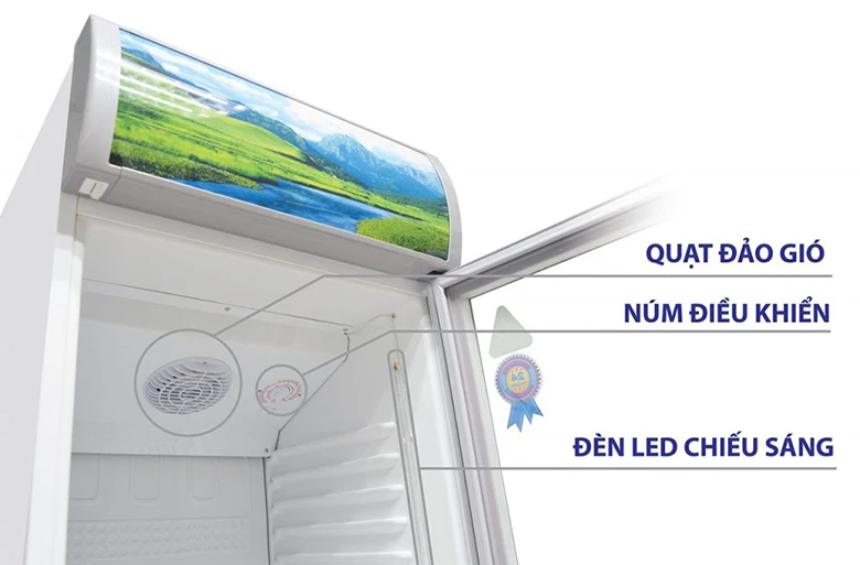 Tủ mát Sanaky 240 lít VH-308KL có đèn led chiếu sáng